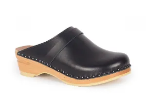 Da Vinci Leather Clog - Black