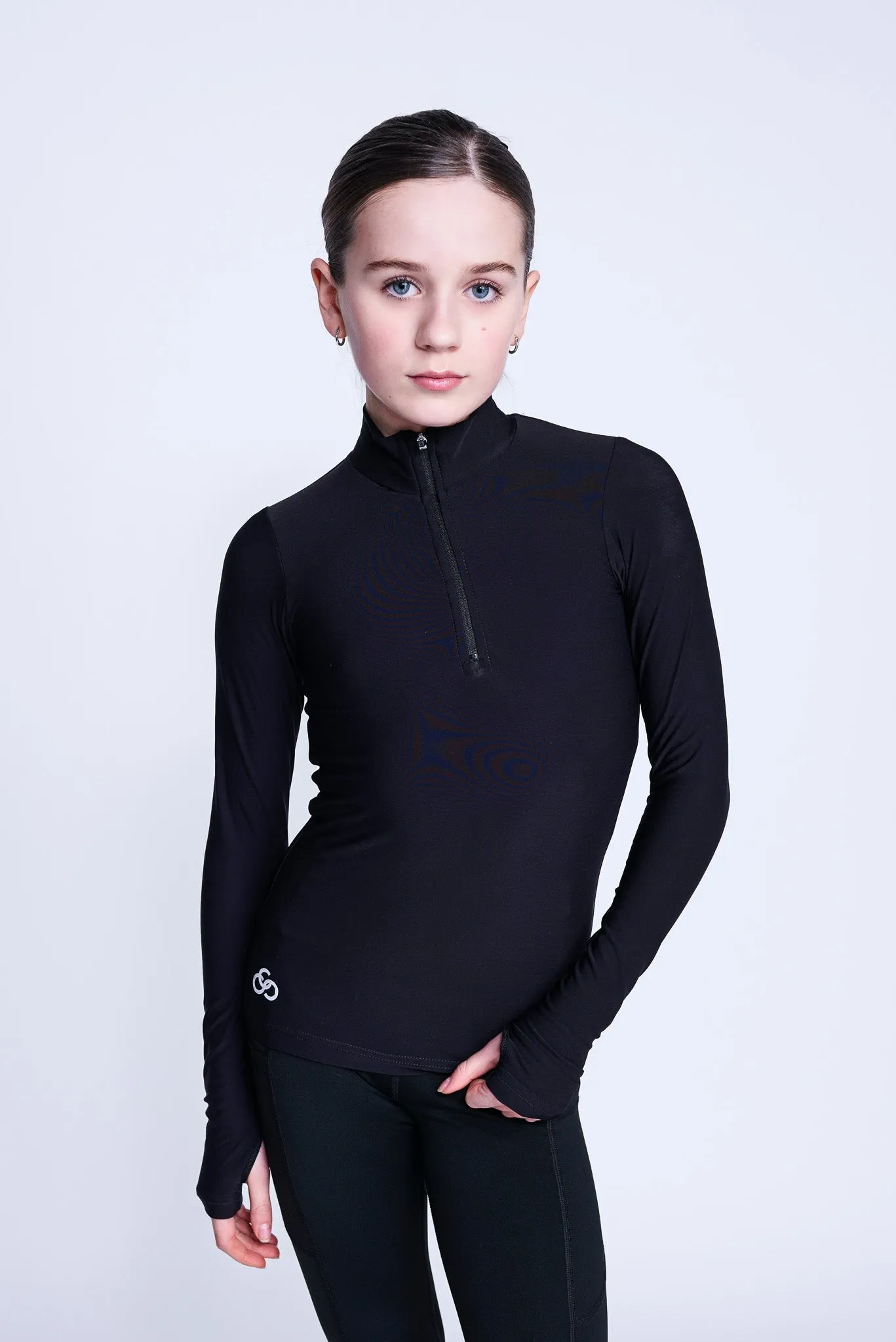 Desire Half-Zip Top in Black