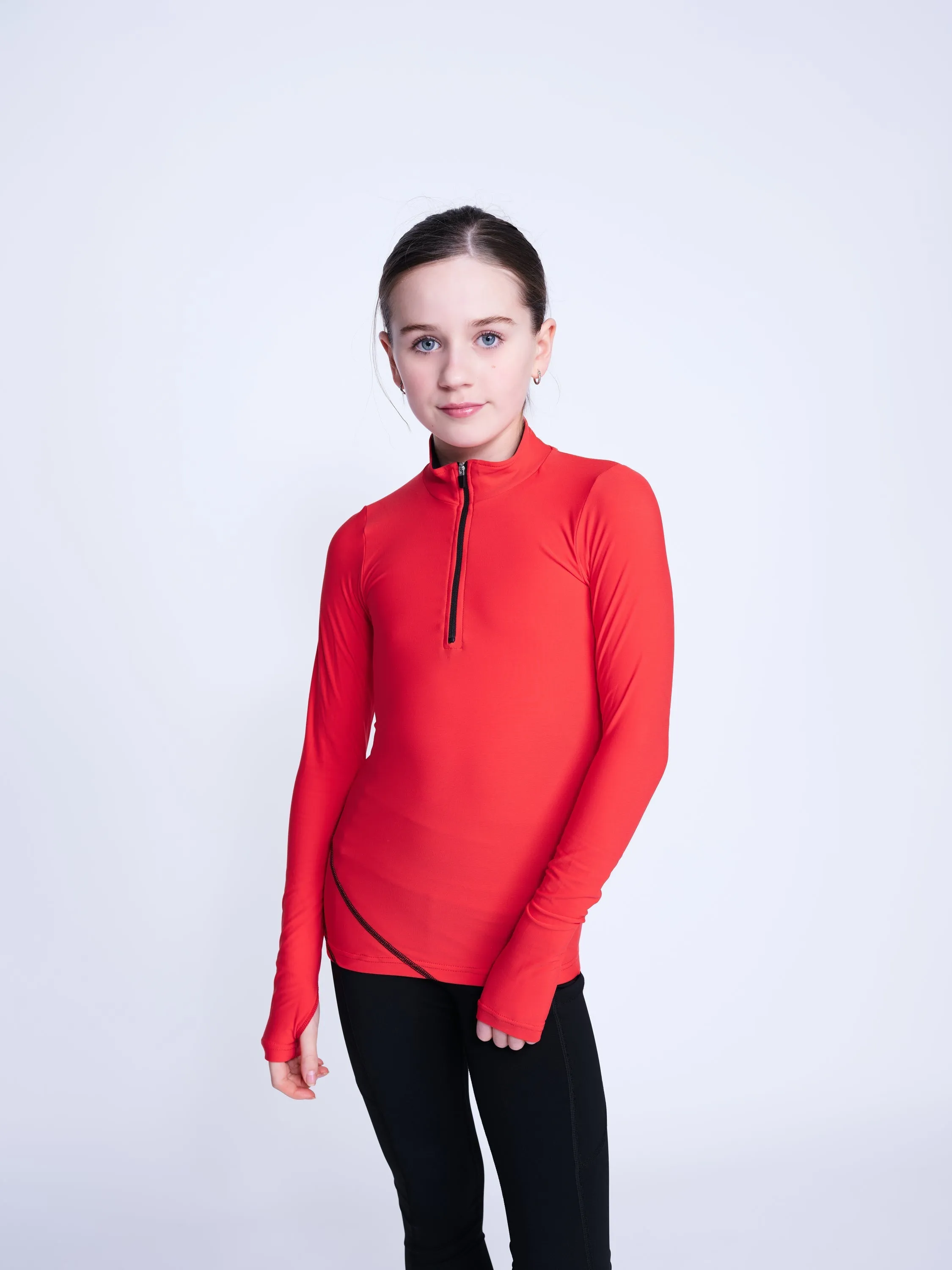 Desire Half-Zip Top in Red