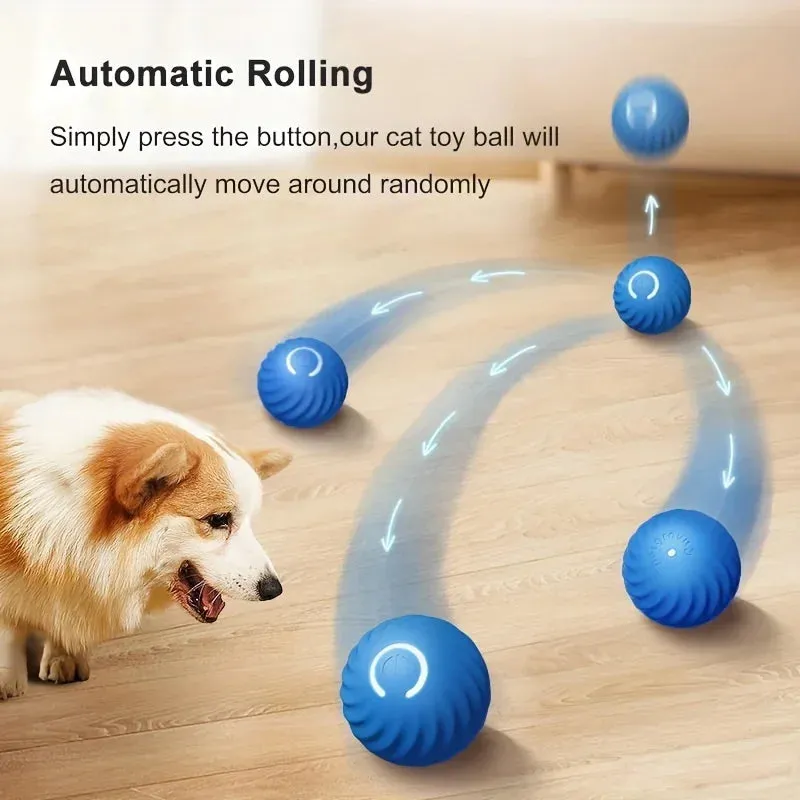 Dog Smart Bouncing Ball, Automatic Rolling Cat Ball Toy, Smart Kitten Electric Toy, Self Moving Pet Training Dog/Cat Interactive