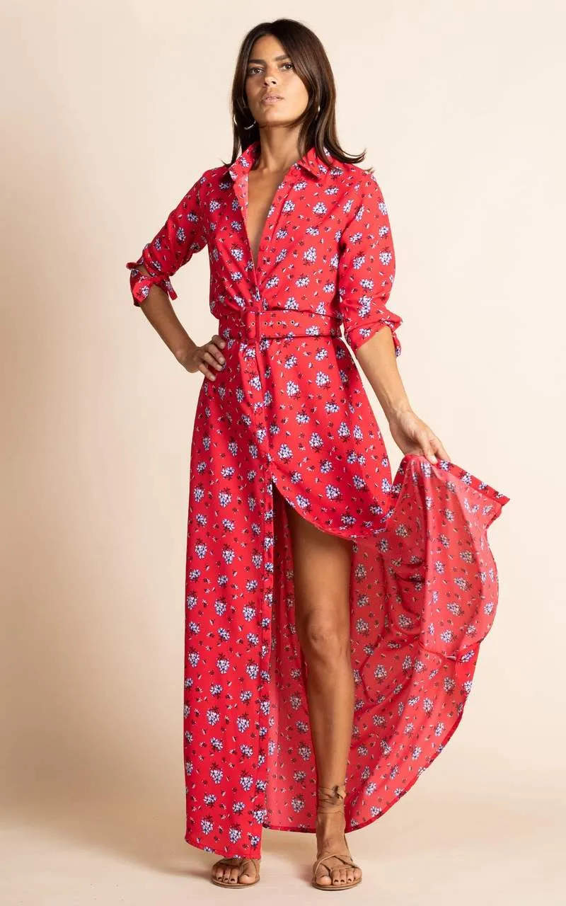 Dove Dress | Dancing Leopard (Red Daisy)