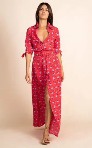 Dove Dress | Dancing Leopard (Red Daisy)