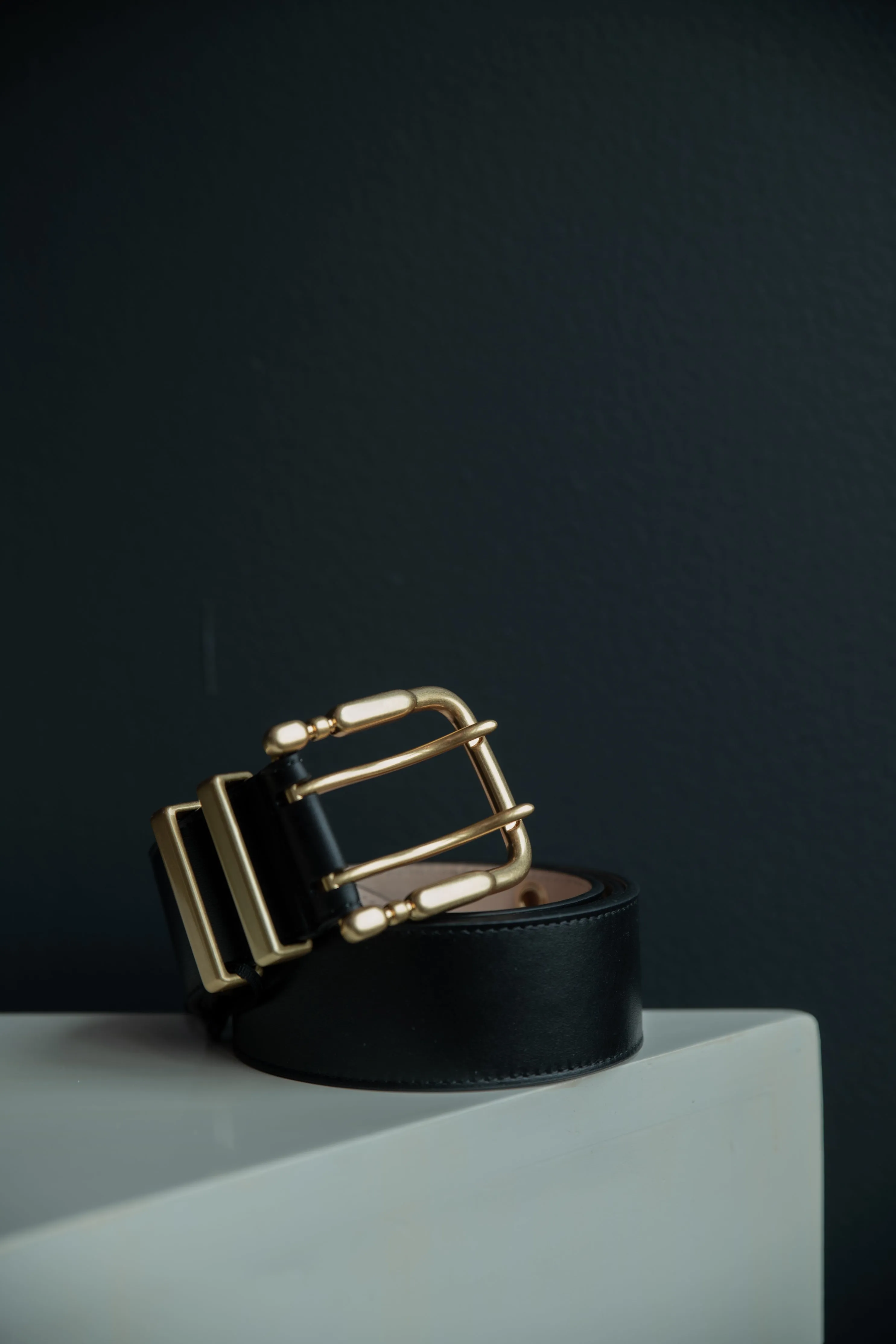 Duo Black Leather Belt