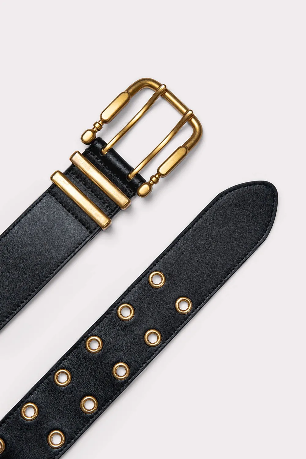 Duo Black Leather Belt