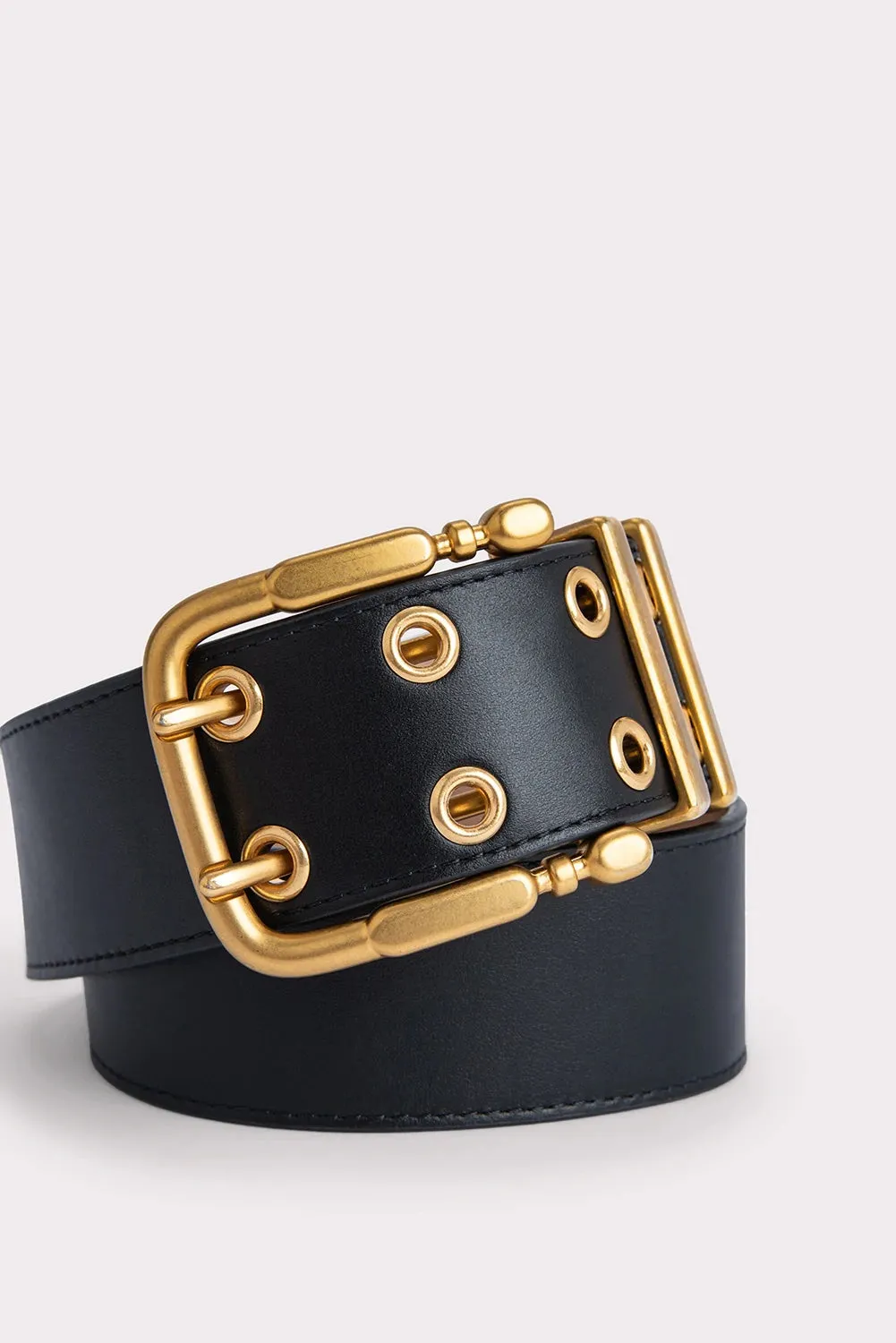 Duo Black Leather Belt