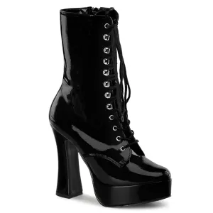 ELECTRA-1020 Pleaser Shoes Black Patent Platform Booties