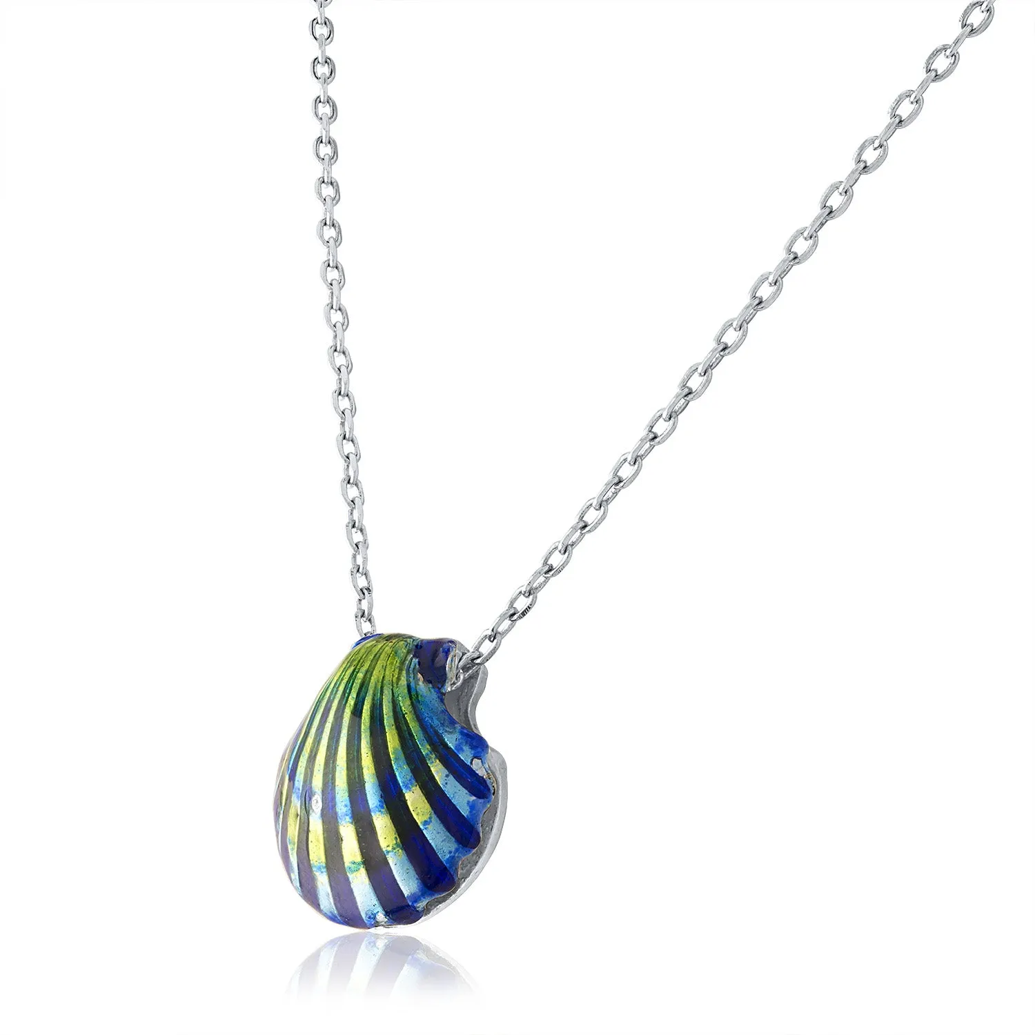 Enameled Scallop Pendant