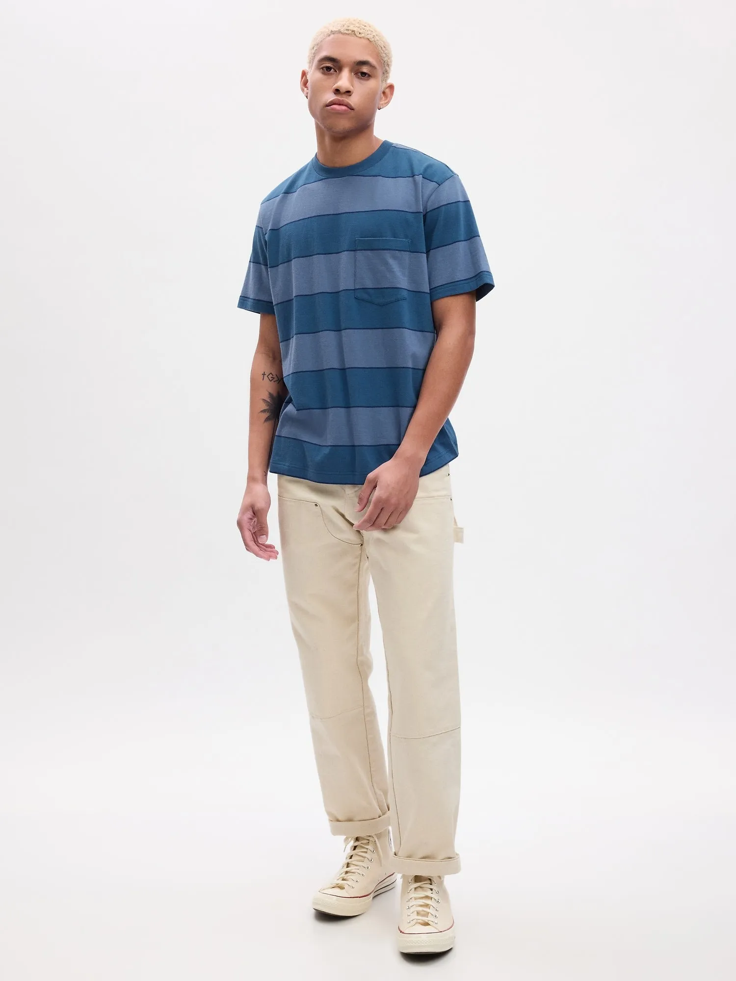 Everyday Soft Stripe Pocket T-Shirt