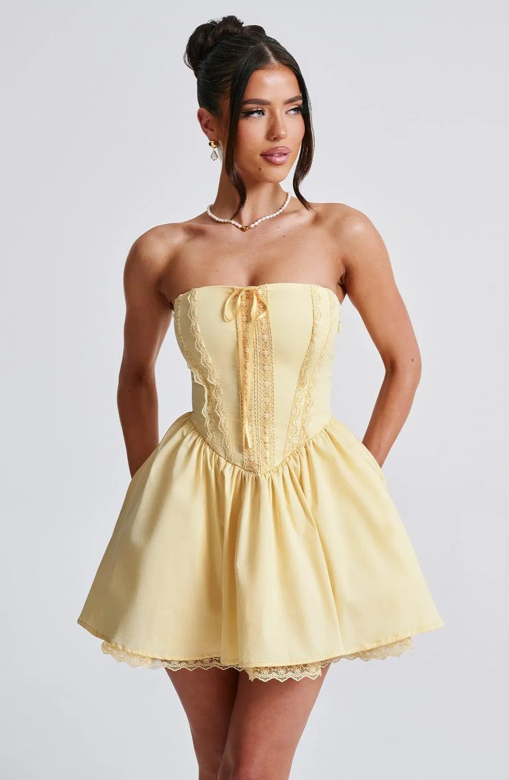 Evie Mini Dress - Lemon