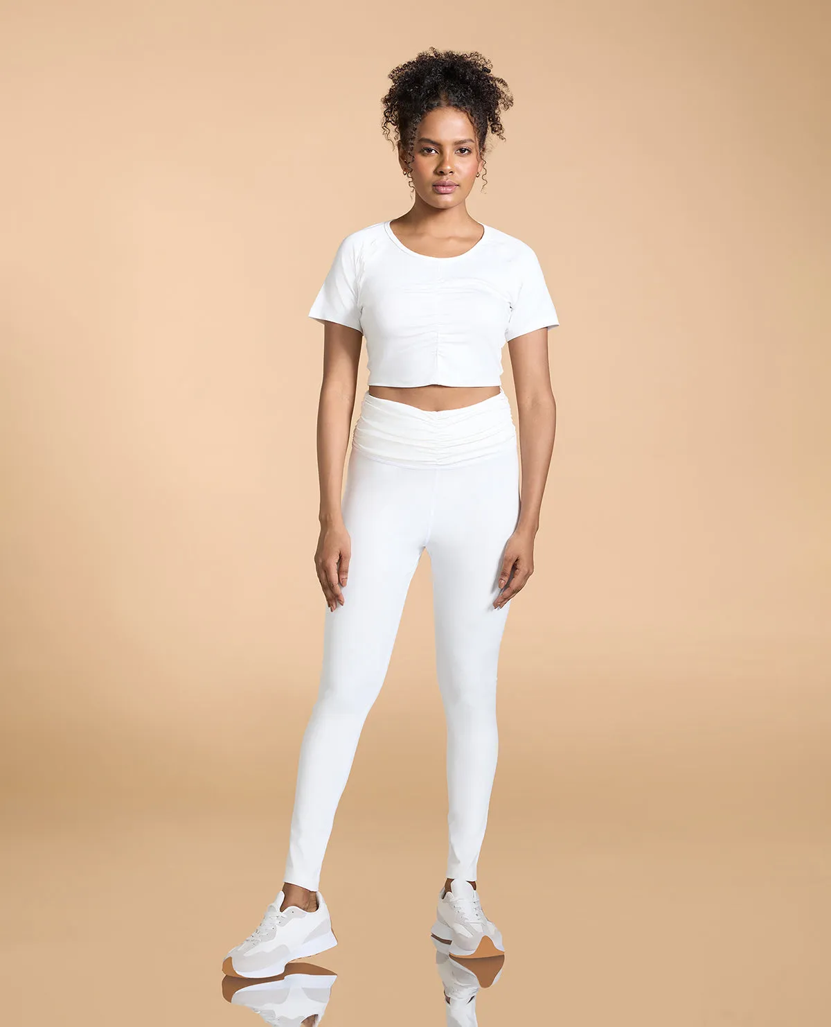 Feather Feel Ruched Crop Top and Leggings