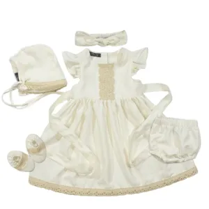 Five(5) Pieces Baptism Puff Shoulder Dress