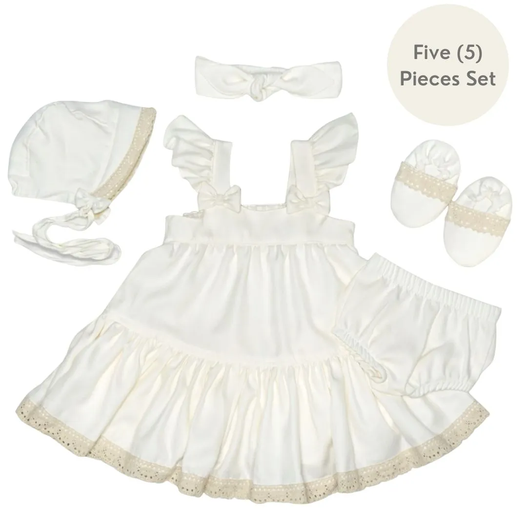 Five(5) Pieces Baptism Tiered Dress