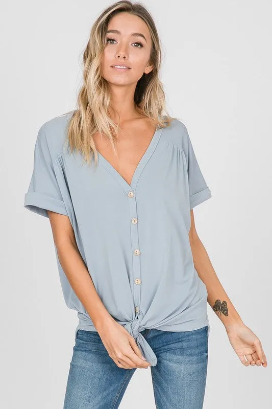 Forget Me Knot Tee in Dusty Blue