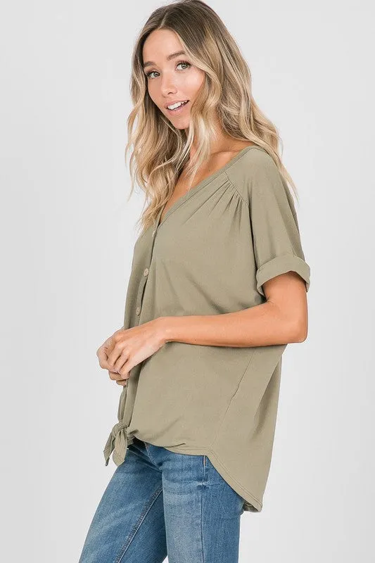 Forget Me Knot Tee in Dusty Olive