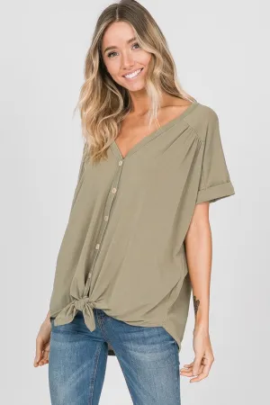 Forget Me Knot Tee in Dusty Olive