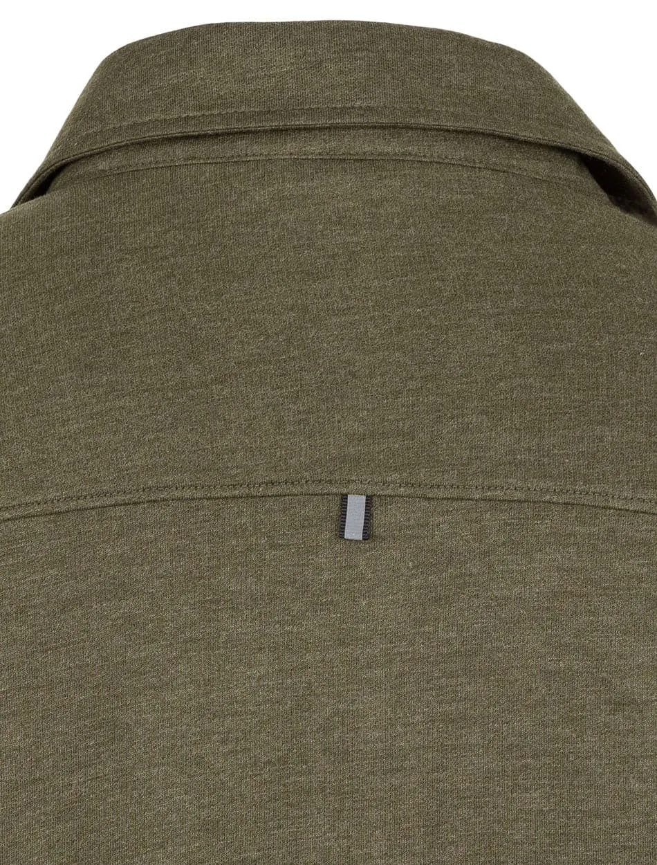 Green Brushed Heather Performance Knit Long Sleeve Shirt