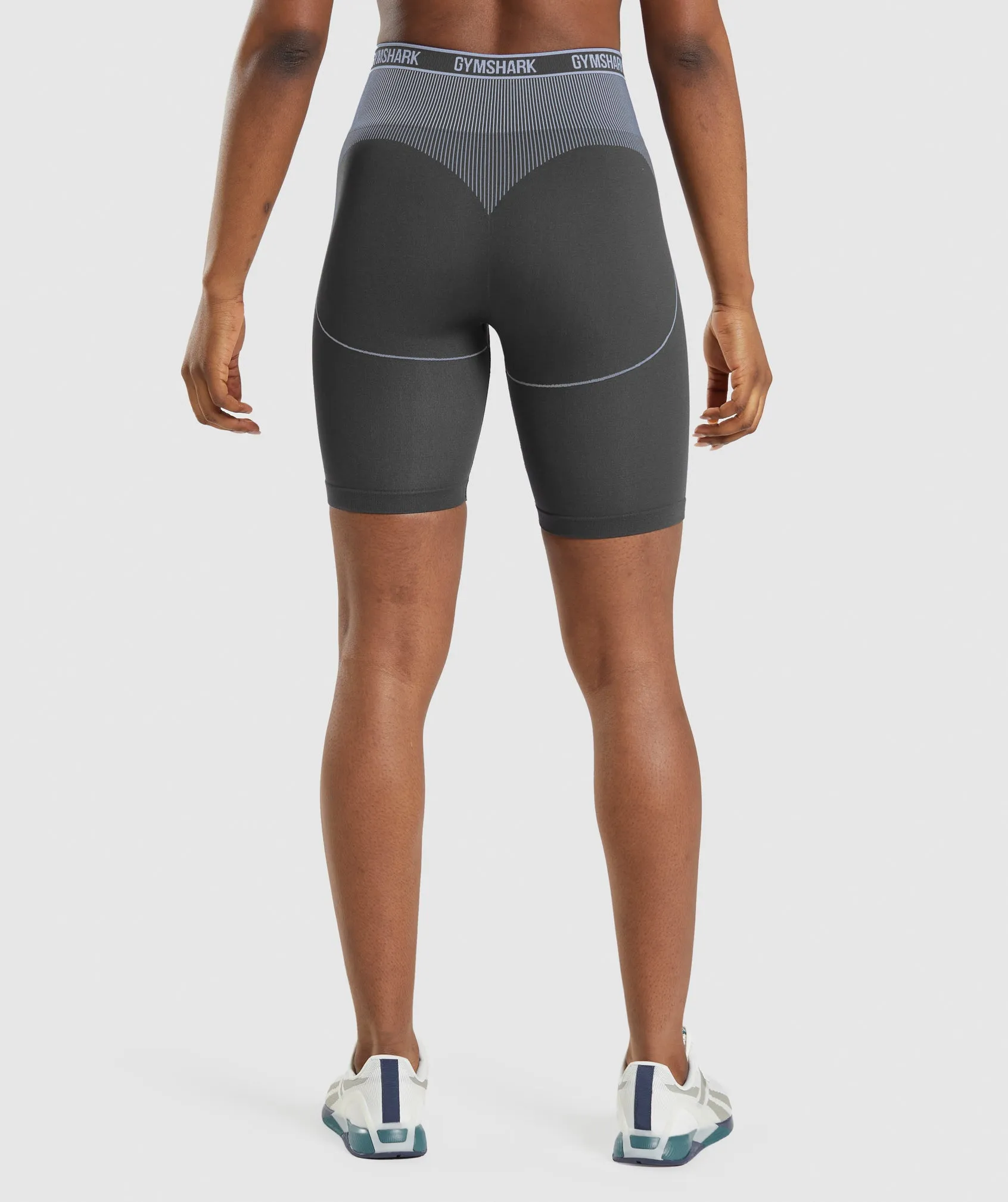 Gymshark Apex Seamless High Rise Short - Onyx Grey/Lavender Blue