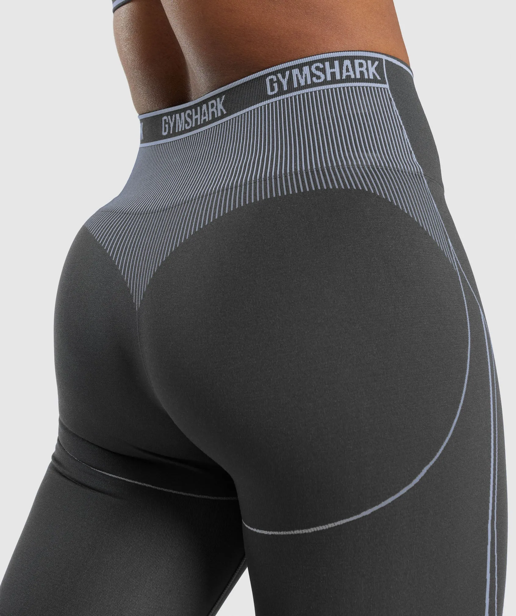 Gymshark Apex Seamless High Rise Short - Onyx Grey/Lavender Blue