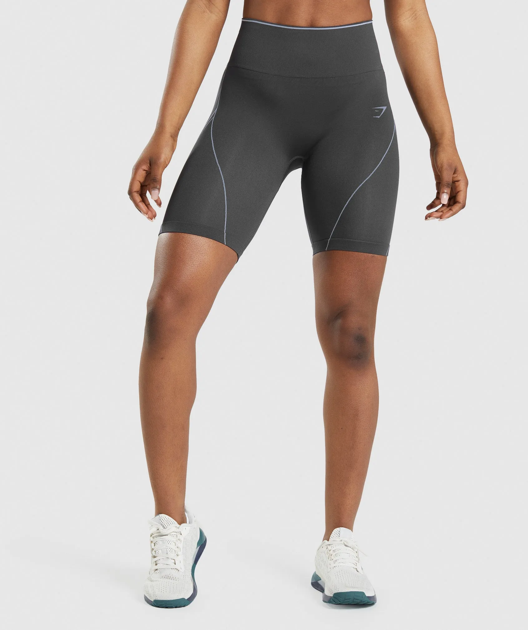 Gymshark Apex Seamless High Rise Short - Onyx Grey/Lavender Blue