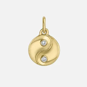 Harmony Domed Diamond Yin Yang Pendant, Mini