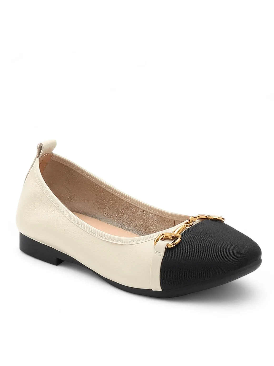 Horsbit Two-tone Ballerina Flats