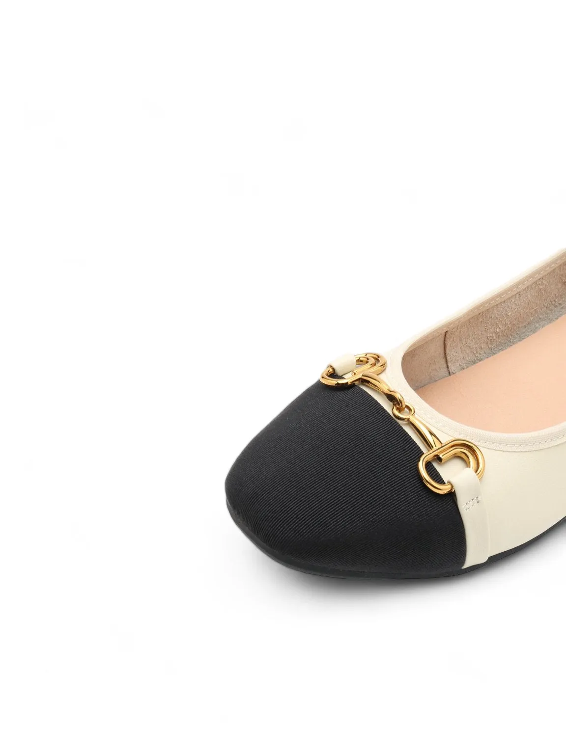 Horsbit Two-tone Ballerina Flats