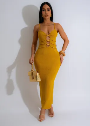 I See You Knit Maxi Dress Yellow