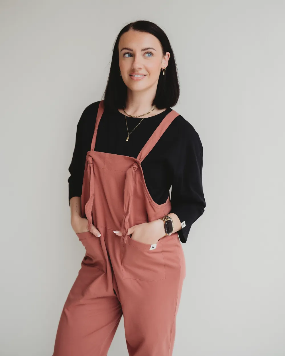 Lila Brick Dungarees