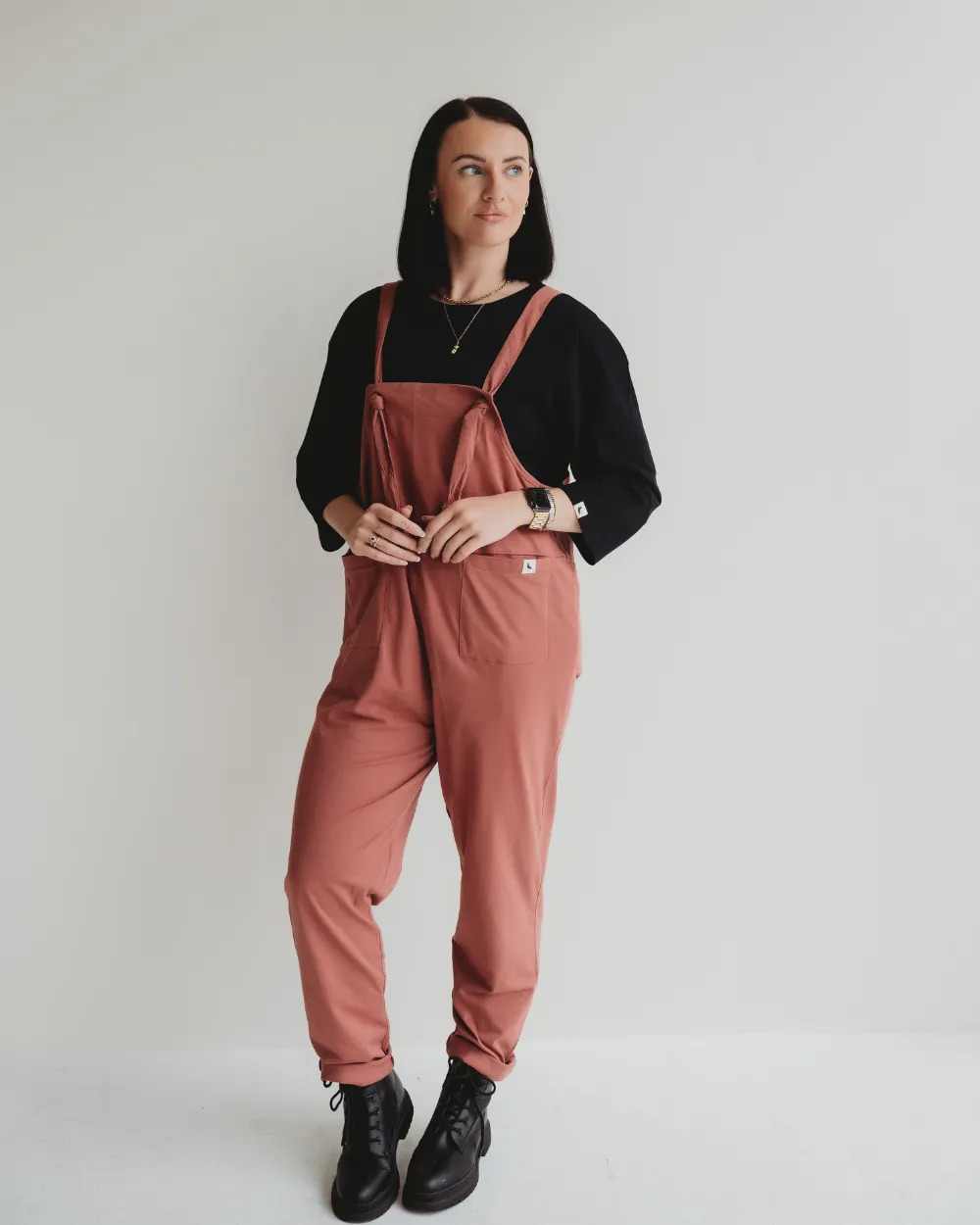 Lila Brick Dungarees