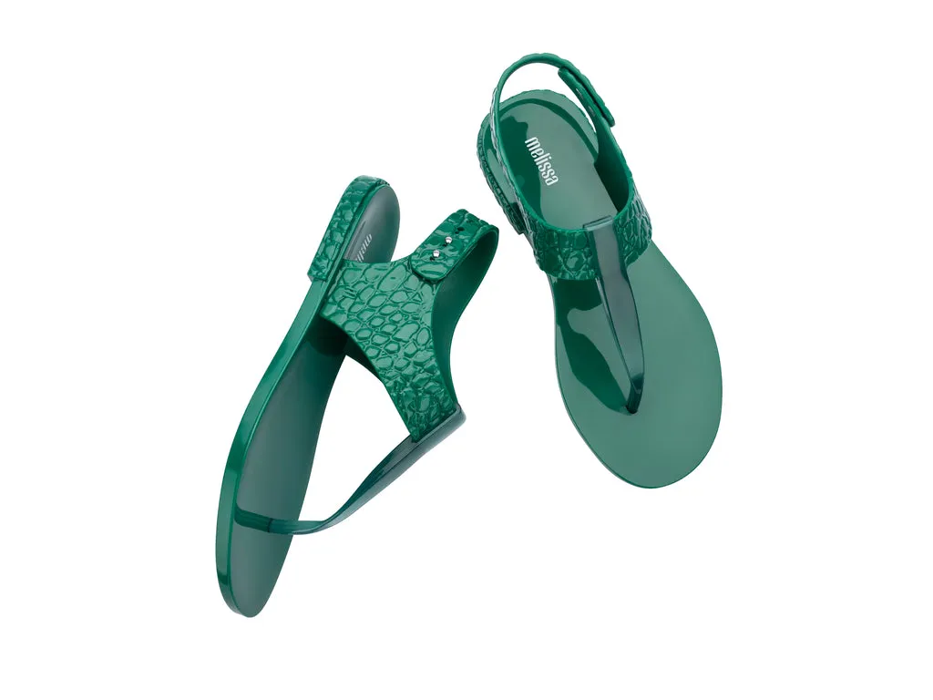 Melissa Lara AD Flat Green Flip Flop Sandal For Womens