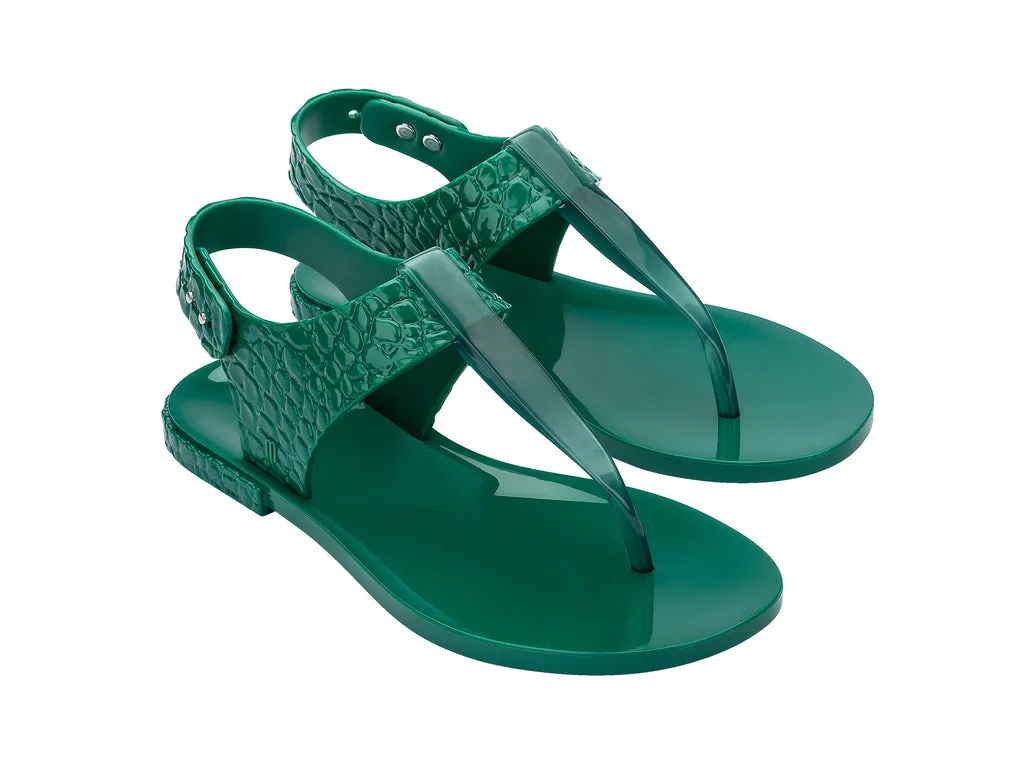 Melissa Lara AD Flat Green Flip Flop Sandal For Womens