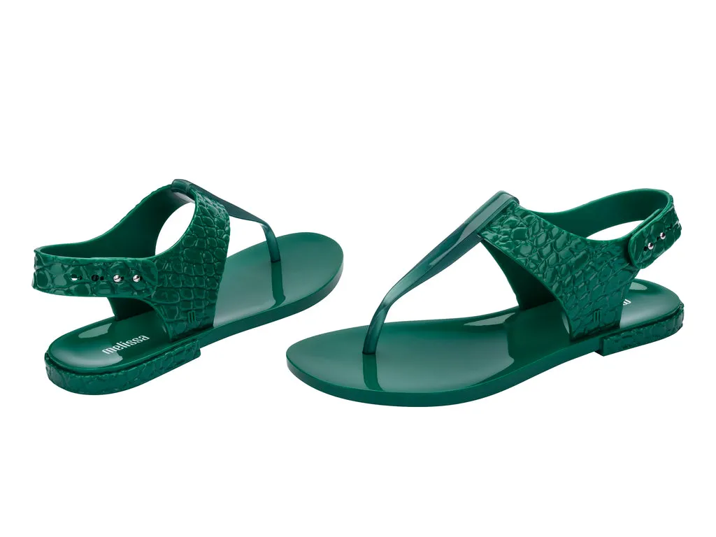 Melissa Lara AD Flat Green Flip Flop Sandal For Womens