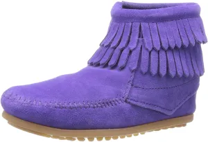 Minnetonka Kid's Double Fringe Side Zip Boot