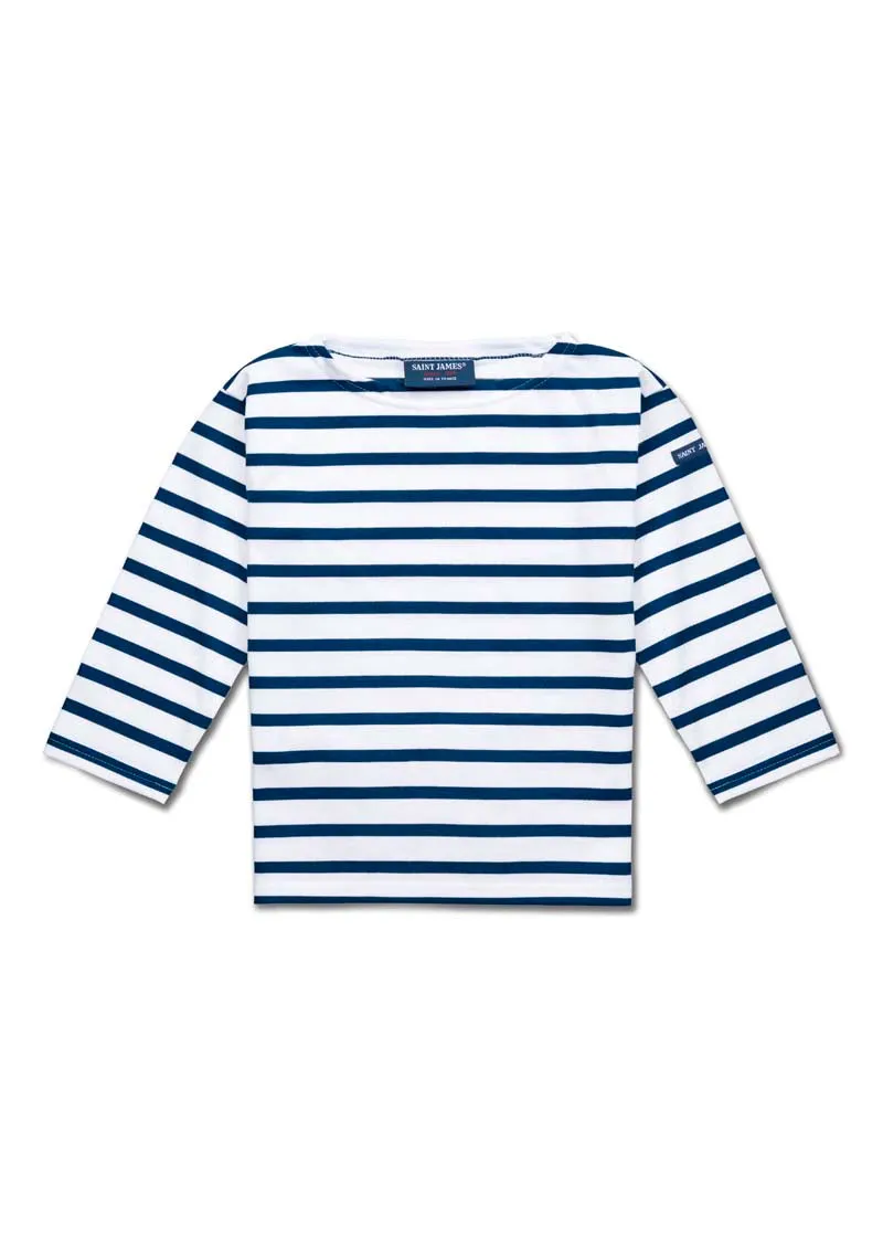 MINQUIERS KIDS - Authentic Breton Shirt for Kids in Soft Cotton (WHITE / NAVY)