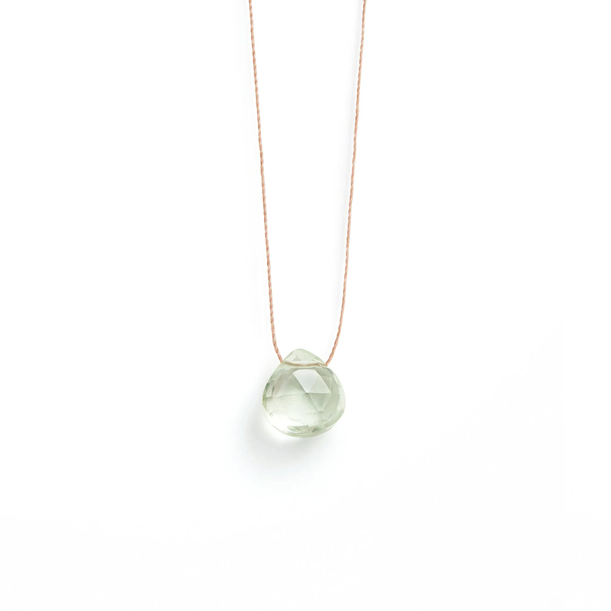 Mint Green Amethyst Fine Cord Necklace