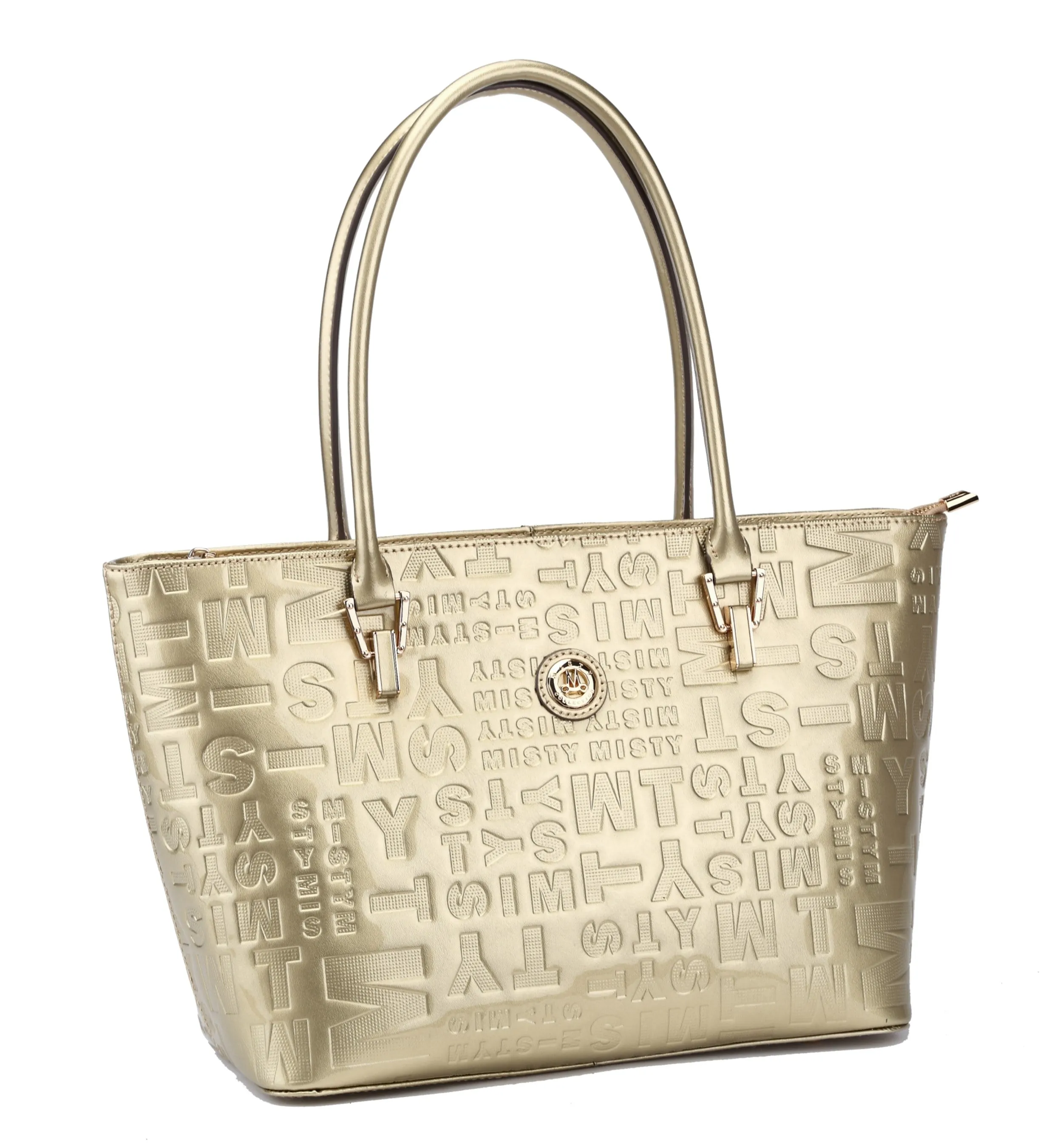 Misty Metallic Shine Leather Tote - Made in Italy