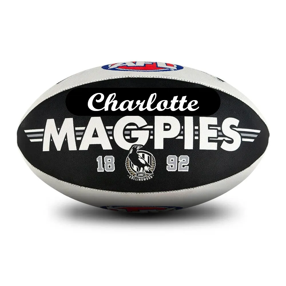 Personalised AFL Official Collingwood Magpies Club Football (Size 5)