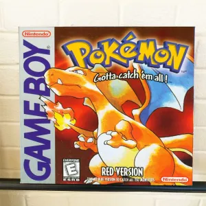 Pokemon Red Nintendo Gameboy Cover Gallery Wrapped 12x12 Canvas Print