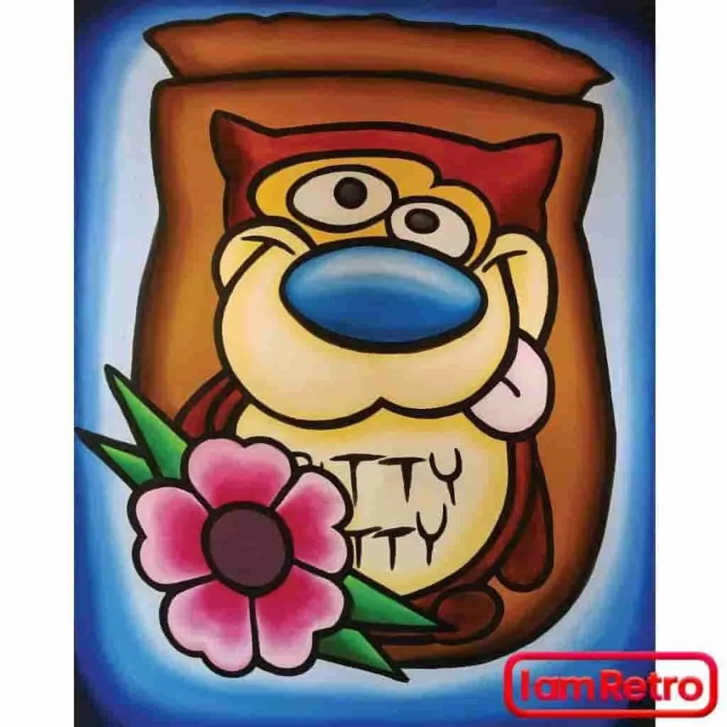 "Gritty Kitty" Ren & Stimpy Inspired Art Gallery Wrapped Canvas Print 8x10 by JesseJFR