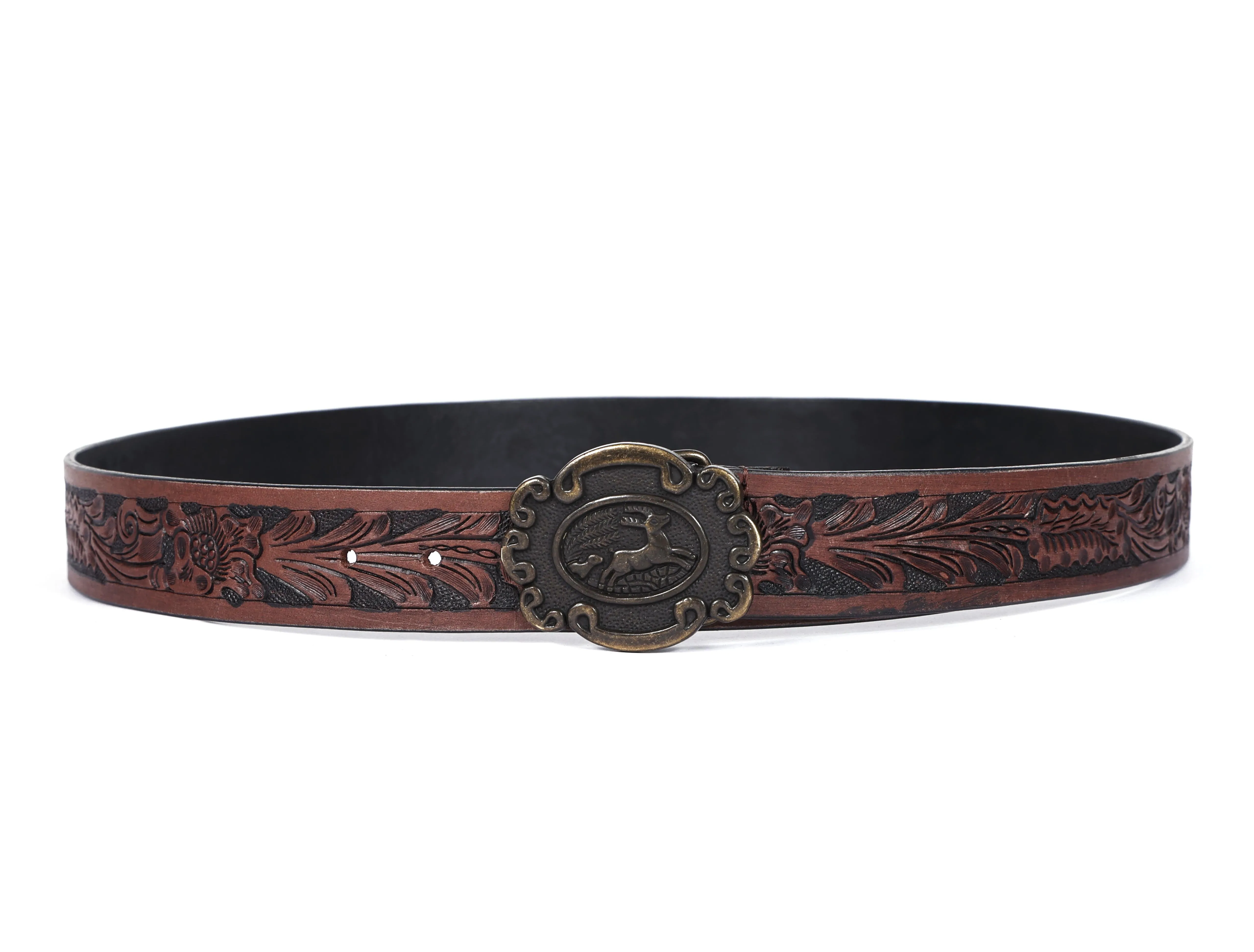 "Hand-Carved Leather Belts: Timeless Elegance"  Art: LB-809