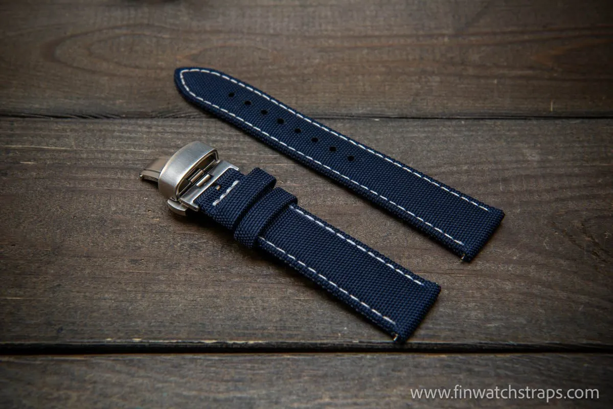 Sailcloth waterproof watch strap. Deployment clasp.