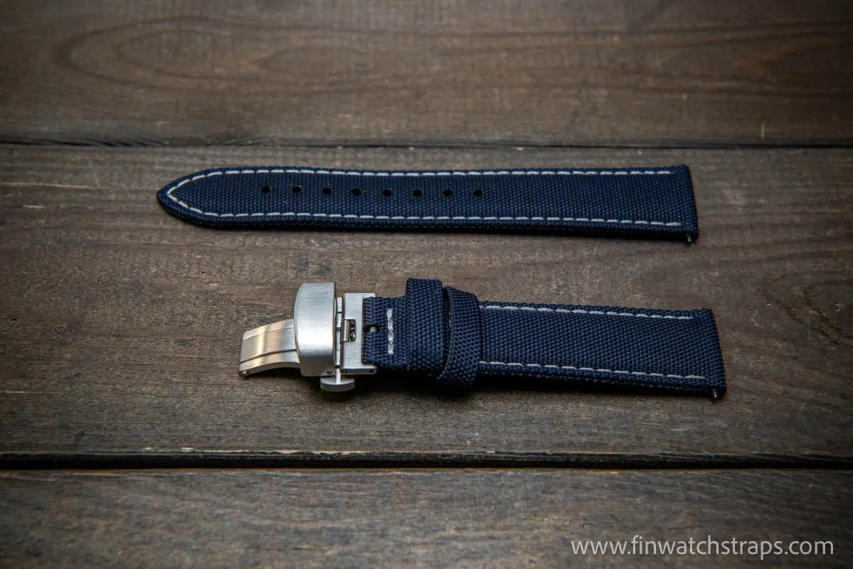 Sailcloth waterproof watch strap. Deployment clasp.