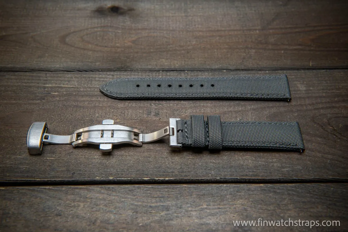 Sailcloth waterproof watch strap. Deployment clasp.