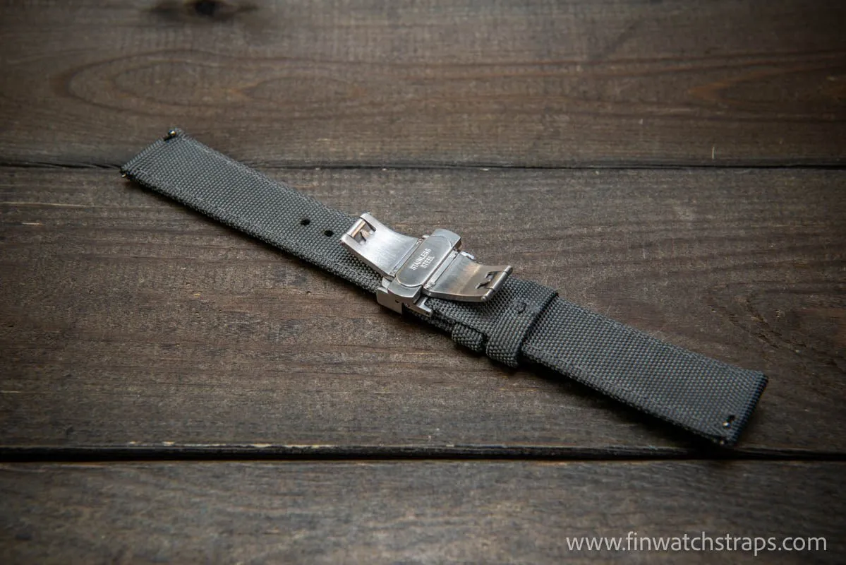 Sailcloth waterproof watch strap. Deployment clasp.