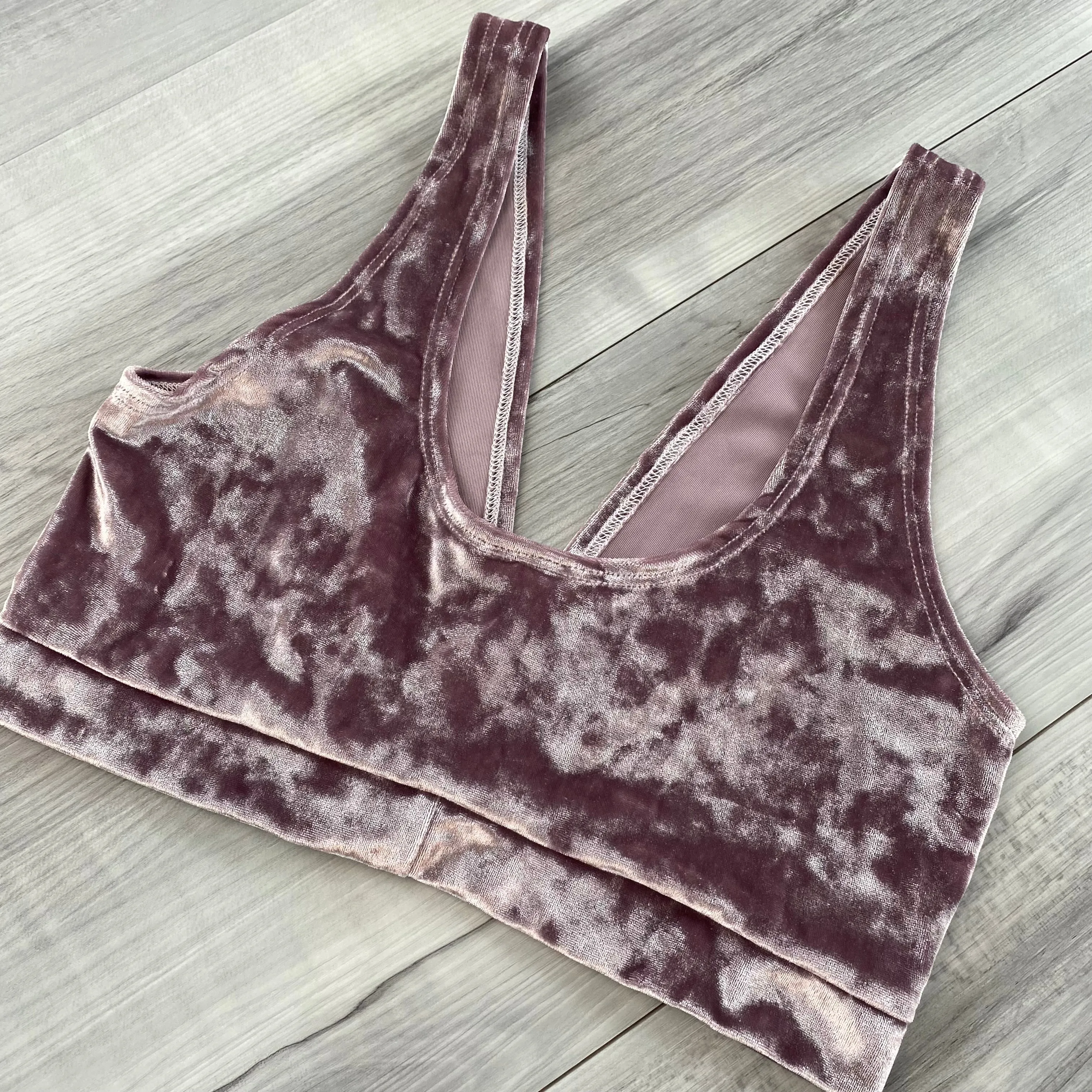 SALE - SMALL - Dusty Lilac Purple Crushed Velvet Bralette