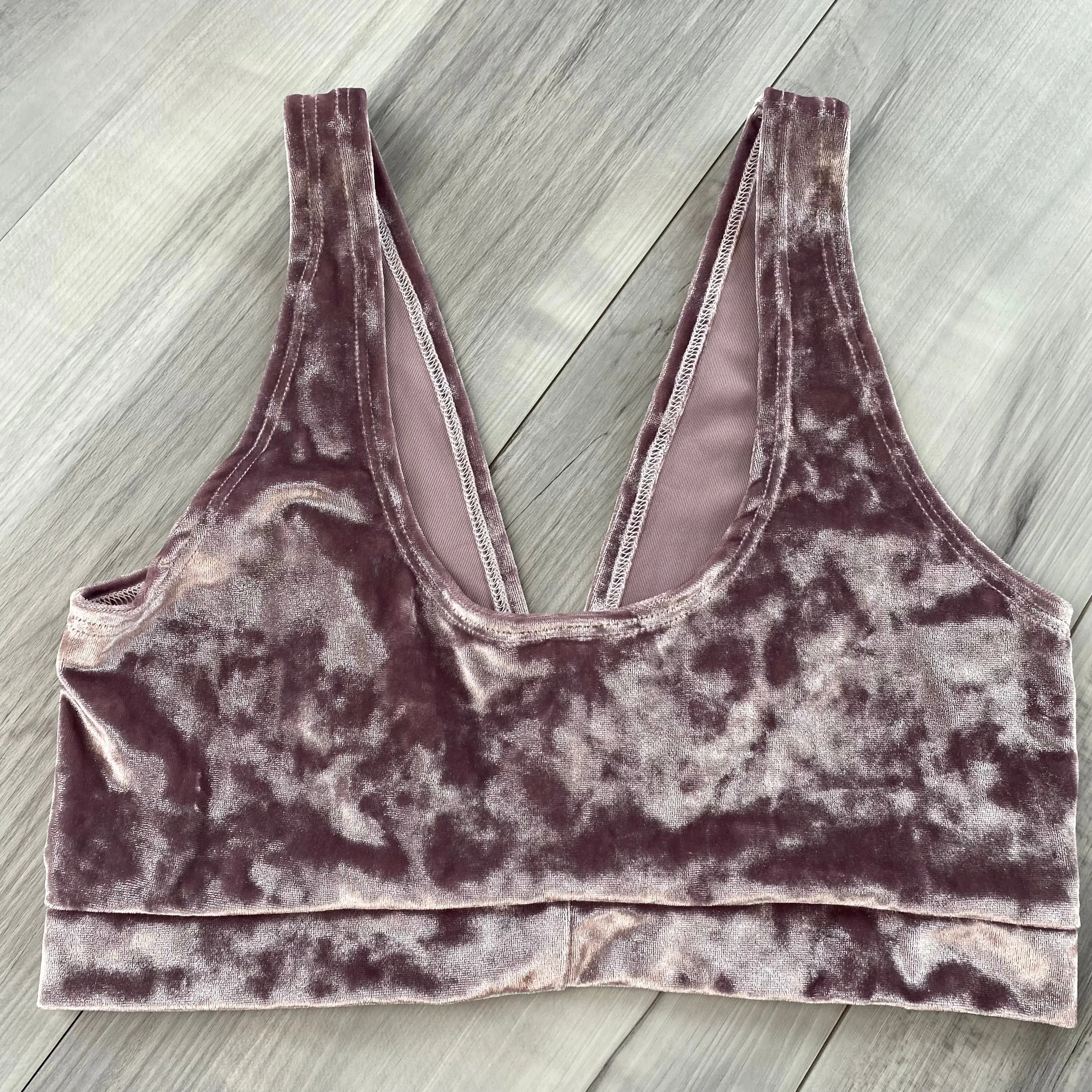 SALE - SMALL - Dusty Lilac Purple Crushed Velvet Bralette