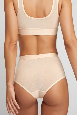 Sieve High-Waist Brief in Peach