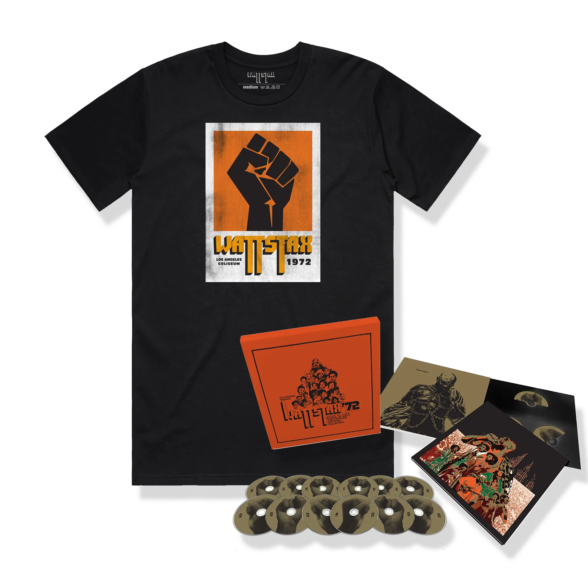 Soul’d Out: The Complete Wattstax Collection 12-CD   Wattstax T-Shirt (Black) Bundle