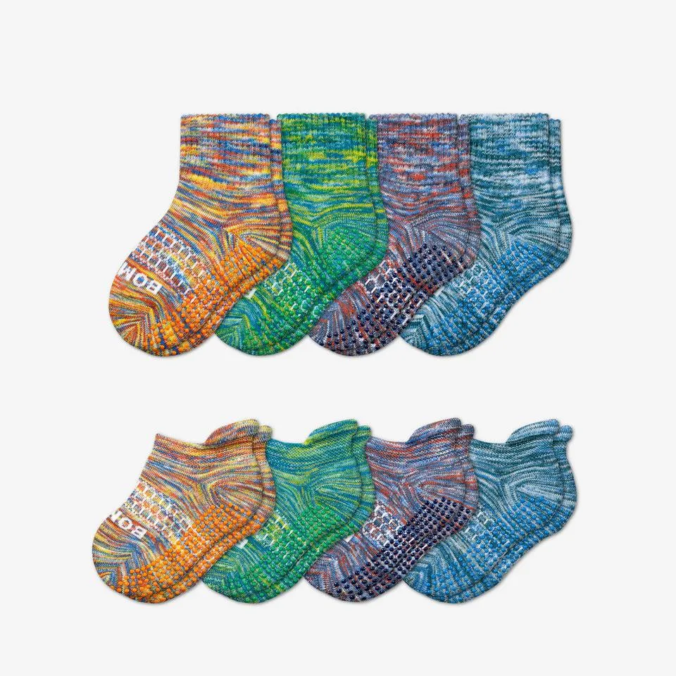 Toddler Space Dye Gripper Calf & Ankle Sock 8-Pack