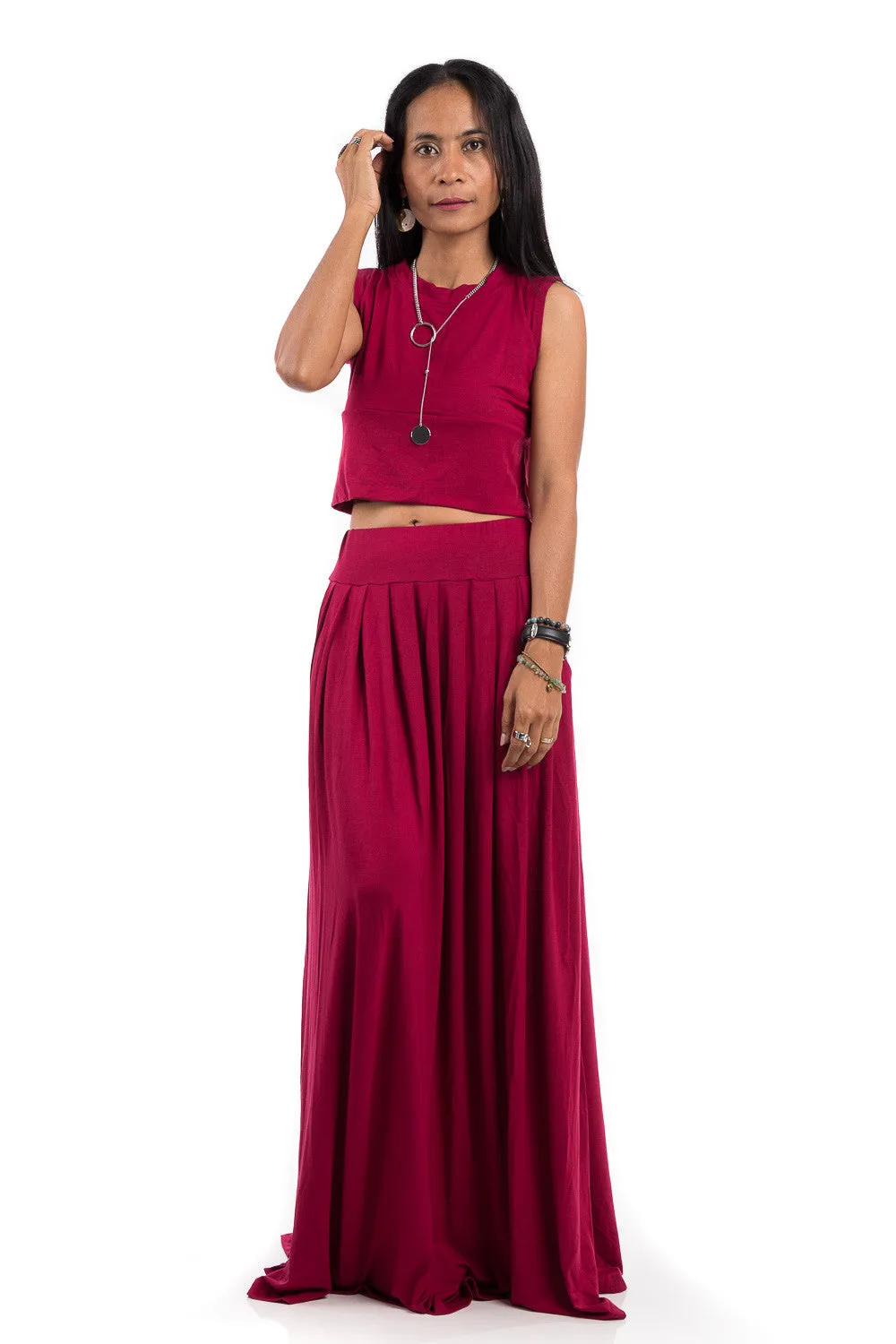 Wine Red Skirt -  Long Red Skirt - Maxi skirt : Urban Chic Collection No.2